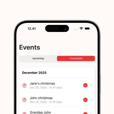 Completed events overview