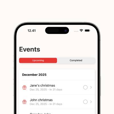 Upcoming gift events